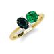 4 - Tanya Oval Shape London Blue Topaz & Cushion Shape Emerald 2 Stone Duo Ring 