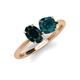 4 - Tanya Oval & Cushion Shape London Blue Topaz 2 Stone Duo Ring 