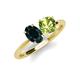 4 - Tanya Oval Shape London Blue Topaz & Cushion Shape Peridot 2 Stone Duo Ring 