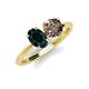 4 - Tanya Oval Shape London Blue Topaz & Cushion Shape Smoky Quartz 2 Stone Duo Ring 