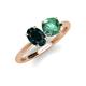 4 - Tanya Oval Shape London Blue Topaz & Cushion Shape Lab Created Alexandrite 2 Stone Duo Ring 