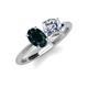 4 - Tanya Oval Shape London Blue Topaz & Cushion Shape Forever Brilliant Moissanite 2 Stone Duo Ring 