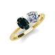 4 - Tanya Oval Shape London Blue Topaz & Cushion Shape Forever One Moissanite 2 Stone Duo Ring 