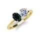 4 - Tanya Oval Shape London Blue Topaz & Cushion Shape IGI Certified Lab Grown Diamond 2 Stone Duo Ring 