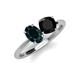 4 - Tanya Oval Shape London Blue Topaz & Cushion Shape Black Onyx 2 Stone Duo Ring 