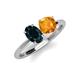 4 - Tanya Oval Shape London Blue Topaz & Cushion Shape Citrine 2 Stone Duo Ring 
