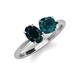 4 - Tanya Oval & Cushion Shape London Blue Topaz 2 Stone Duo Ring 