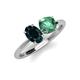 4 - Tanya Oval Shape London Blue Topaz & Cushion Shape Lab Created Alexandrite 2 Stone Duo Ring 