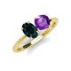 4 - Tanya Oval Shape London Blue Topaz & Cushion Shape Amethyst 2 Stone Duo Ring 