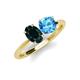 4 - Tanya Oval Shape London Blue Topaz & Cushion Shape Blue Topaz 2 Stone Duo Ring 