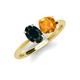 4 - Tanya Oval Shape London Blue Topaz & Cushion Shape Citrine 2 Stone Duo Ring 