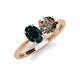 4 - Tanya Oval Shape London Blue Topaz & Cushion Shape Smoky Quartz 2 Stone Duo Ring 