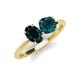 4 - Tanya Oval & Cushion Shape London Blue Topaz 2 Stone Duo Ring 