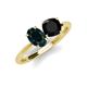 4 - Tanya Oval Shape London Blue Topaz & Cushion Shape Black Onyx 2 Stone Duo Ring 
