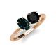 4 - Tanya Oval Shape London Blue Topaz & Cushion Shape Black Onyx 2 Stone Duo Ring 