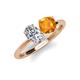 4 - Tanya Oval Shape Forever One Moissanite & Cushion Shape Citrine 2 Stone Duo Ring 