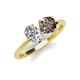 4 - Tanya Oval Shape Forever One Moissanite & Cushion Shape Smoky Quartz 2 Stone Duo Ring 