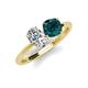 4 - Tanya Oval Shape Forever One Moissanite & Cushion Shape London Blue Topaz 2 Stone Duo Ring 