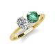 4 - Tanya Oval Shape Forever One Moissanite & Cushion Shape Lab Created Alexandrite 2 Stone Duo Ring 