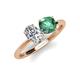 4 - Tanya Oval Shape Forever One Moissanite & Cushion Shape Lab Created Alexandrite 2 Stone Duo Ring 