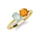4 - Tanya Oval Shape Opal & Cushion Shape Citrine 2 Stone Duo Ring 