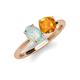 4 - Tanya Oval Shape Opal & Cushion Shape Citrine 2 Stone Duo Ring 