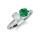 4 - Tanya Oval Shape Opal & Cushion Shape Emerald 2 Stone Duo Ring 