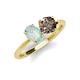 4 - Tanya Oval Shape Opal & Cushion Shape Smoky Quartz 2 Stone Duo Ring 