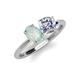 4 - Tanya Oval Shape Opal & Cushion Shape Forever Brilliant Moissanite 2 Stone Duo Ring 