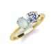 4 - Tanya Oval Shape Opal & Cushion Shape Forever Brilliant Moissanite 2 Stone Duo Ring 