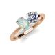 4 - Tanya Oval Shape Opal & Cushion Shape Forever Brilliant Moissanite 2 Stone Duo Ring 
