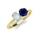 4 - Tanya Oval Shape Opal & Cushion Shape Blue Sapphire 2 Stone Duo Ring 