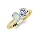 4 - Tanya Oval Shape Opal & Cushion Shape GIA Certified Diamond 2 Stone Duo Ring 