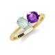 4 - Tanya Oval Shape Opal & Cushion Shape Amethyst 2 Stone Duo Ring 