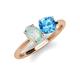 4 - Tanya Oval Shape Opal & Cushion Shape Blue Topaz 2 Stone Duo Ring 