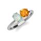 4 - Tanya Oval Shape Opal & Cushion Shape Citrine 2 Stone Duo Ring 