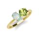 4 - Tanya Oval Shape Opal & Cushion Shape Peridot 2 Stone Duo Ring 