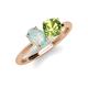 4 - Tanya Oval Shape Opal & Cushion Shape Peridot 2 Stone Duo Ring 