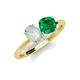 4 - Tanya Oval Shape Opal & Cushion Shape Emerald 2 Stone Duo Ring 