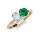 4 - Tanya Oval Shape Opal & Cushion Shape Emerald 2 Stone Duo Ring 