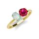 4 - Tanya Oval Shape Opal & Cushion Shape Ruby 2 Stone Duo Ring 