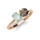 4 - Tanya Oval Shape Opal & Cushion Shape Smoky Quartz 2 Stone Duo Ring 