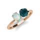 4 - Tanya Oval Shape Opal & Cushion Shape London Blue Topaz 2 Stone Duo Ring 