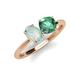 4 - Tanya Oval Shape Opal & Cushion Shape Lab Created Alexandrite 2 Stone Duo Ring 