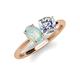 4 - Tanya Oval Shape Opal & Cushion Shape IGI Certified Lab Grown Diamond 2 Stone Duo Ring 