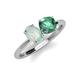 4 - Tanya Oval Shape Opal & Cushion Shape Lab Created Alexandrite 2 Stone Duo Ring 