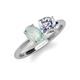 4 - Tanya Oval Shape Opal & Cushion Shape IGI Certified Lab Grown Diamond 2 Stone Duo Ring 