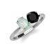 4 - Tanya Oval Shape Opal & Cushion Shape Black Onyx 2 Stone Duo Ring 