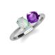 4 - Tanya Oval Shape Opal & Cushion Shape Amethyst 2 Stone Duo Ring 