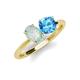 4 - Tanya Oval Shape Opal & Cushion Shape Blue Topaz 2 Stone Duo Ring 